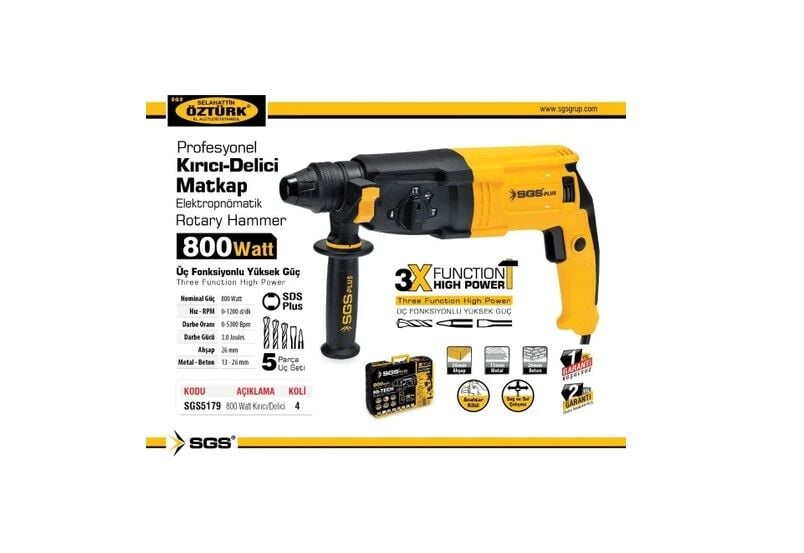 SGS 5179 PROFESYONEL KIRICI-DELİCİ MATKAP 800W