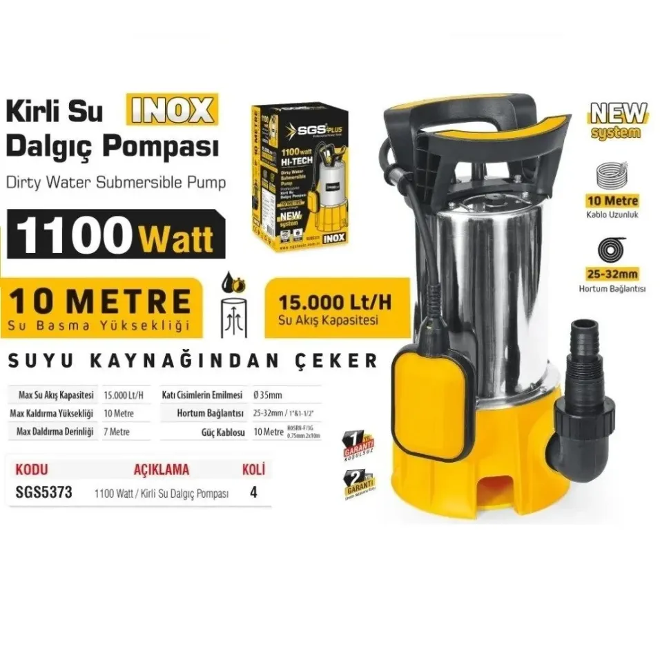 SGS 5373 KİRLİ SU DALGIÇ POMPASI 110W