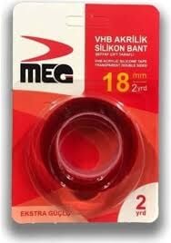 MEG SİLİKONLU ÇİFT TARAFLI BANT 18MM*2MT