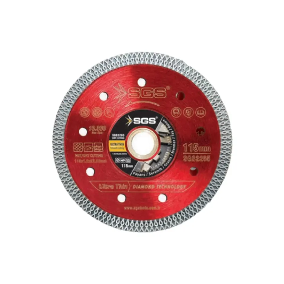 SGS ULTRA İNCE ELMASLI SERAMİK KESME DİSKİ 115*1.3 MM